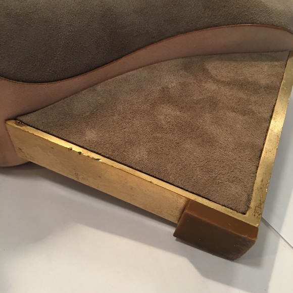 Dior Designer Square Wedge Leather Suede Heels - Picture 8 of 11